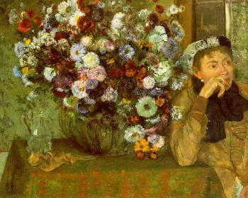 Edgar Degas : Madame Valpincon with Chrysanthemums